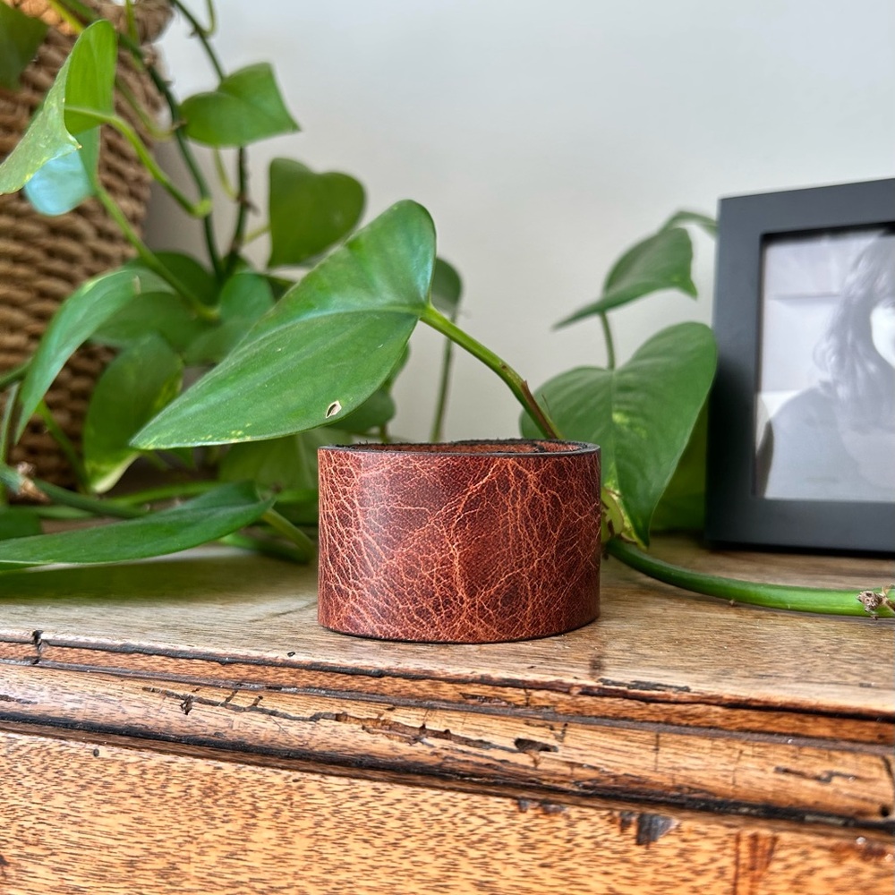 Leather Cuff Wide Bracelet